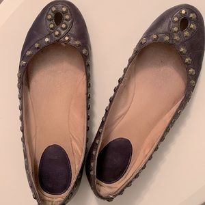 Bronze studded Frye flats